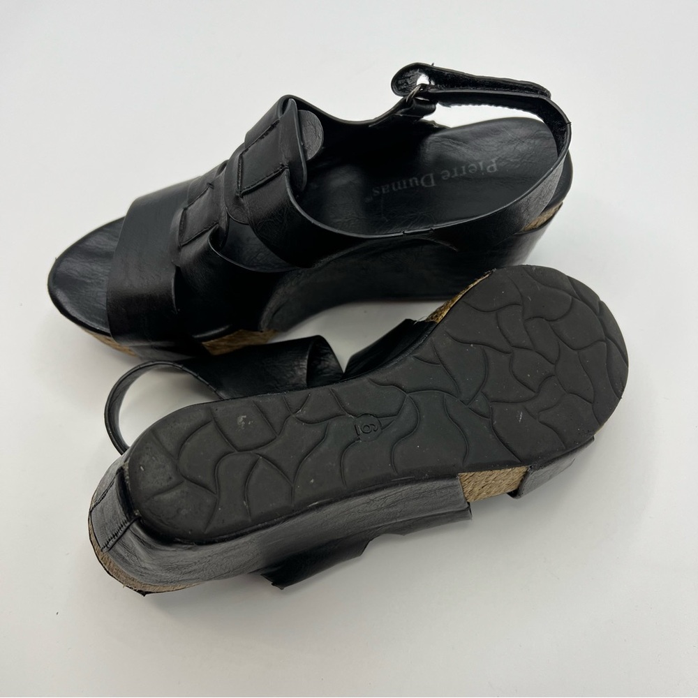 Pierre Dumas women’s black wedges Natty Black Size 6 comfort casual summer - Picture 8 of 11